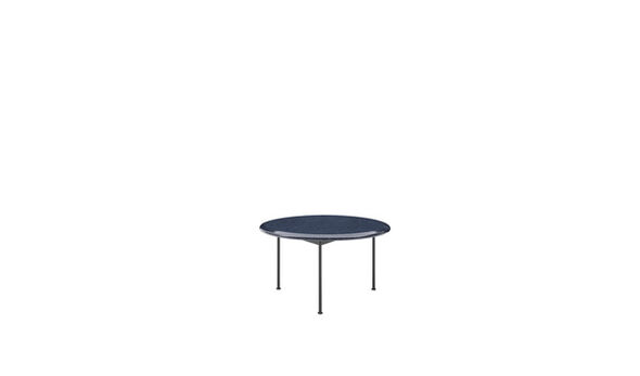 Petite table Ø 62,5 cm - Pierre de lave émaillée bleu océan