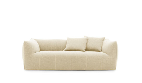 Three-seater sofa - White bouclè