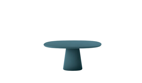 Square dining table - Satin smoke blue polyurethane