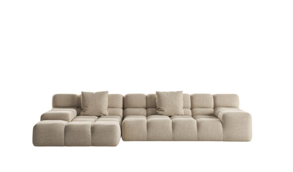 Left sectional sofa - Grey bouclè