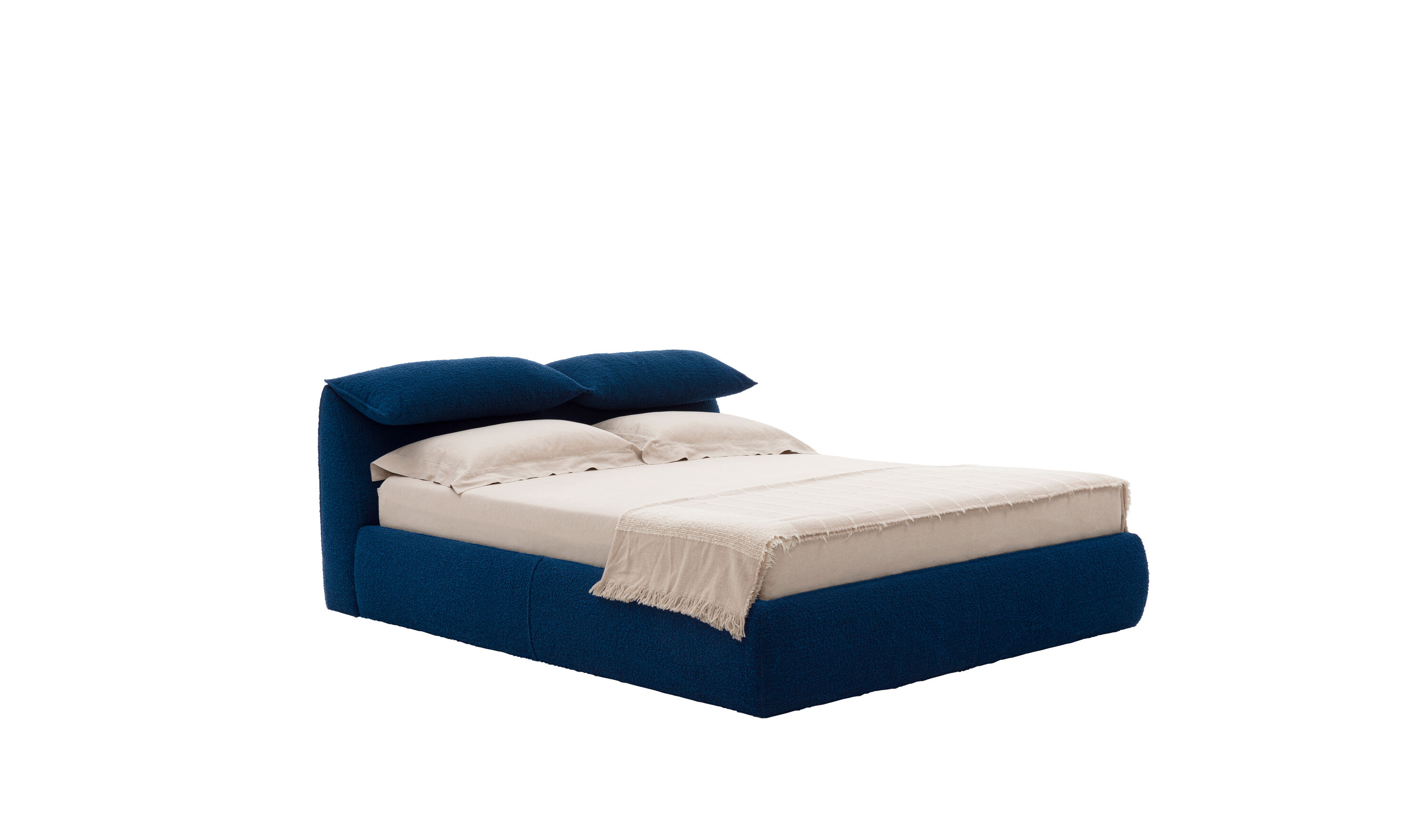 Bamboletto Queen size bed - Bluette bouclè | B&B Italia Official Shop