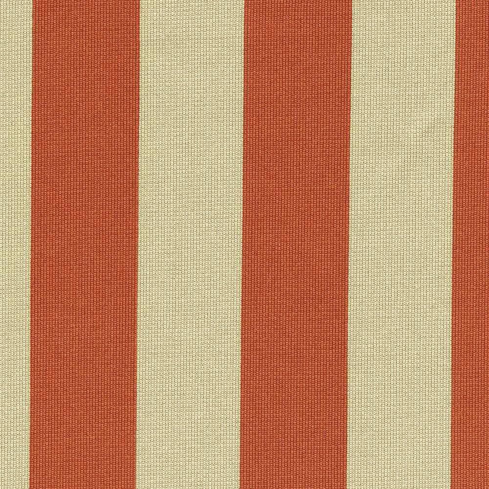 Armchair and ottoman - Striped beige / orange jersey