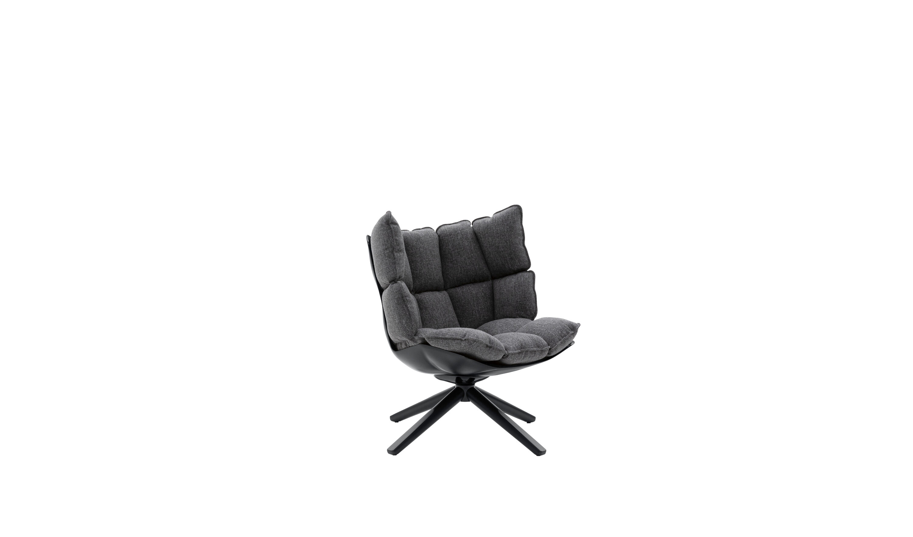 Husk Low armchair - Anthracite rattier | B&B Italia Official Shop