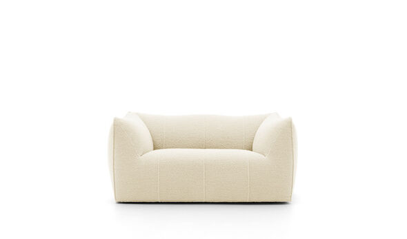 Two-seater sofa - White bouclè