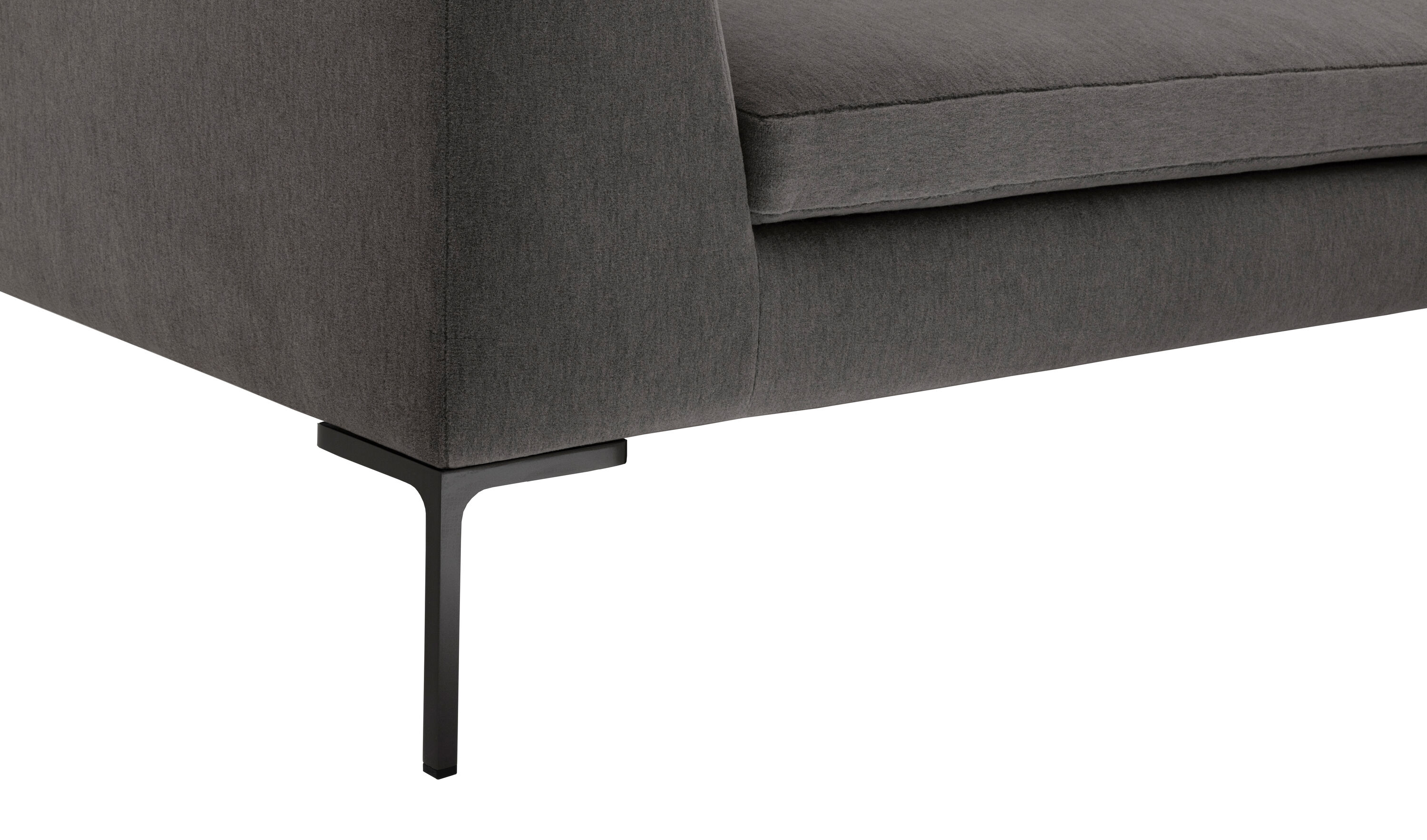 Charles Left sectional sofa - Iron grey velvet | B&B Italia