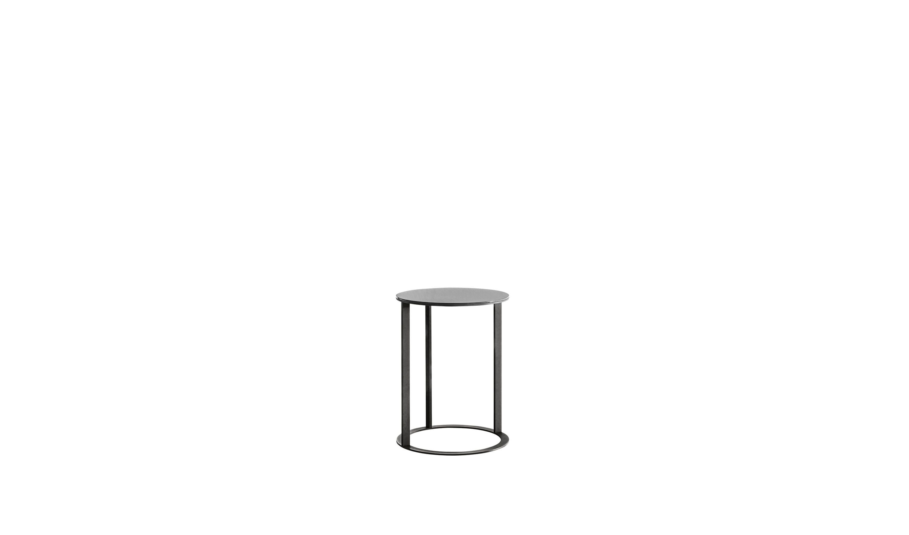 7890 B&B フランク サイドテーブル アントニオ・チッテリオ 黒 Frank Side table - Bronzed nickel painted metal | B&B Italia
