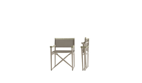 Folding dining chair - Dove grey canvas