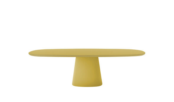 Rectangular dining table - Satin mustard polyurethane