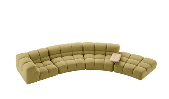 Curved sofa - Green Bouclè