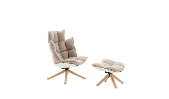 High armchair and footrest - Rope rattier