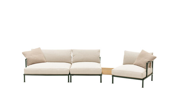 Sectional sofa - Small square green rattier
