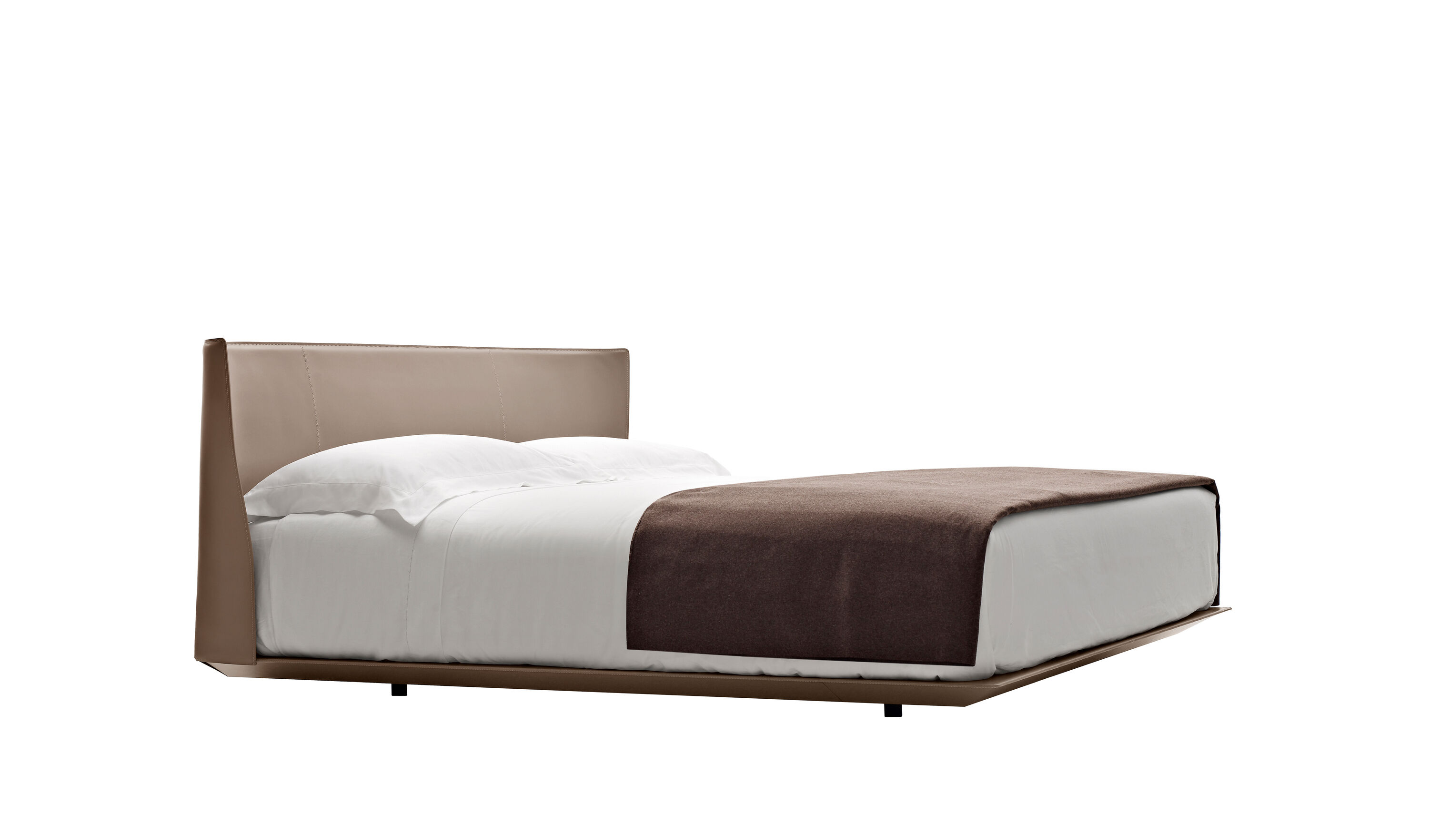 Alys King size bed - Dove grey thick leather | B&B Italia Official