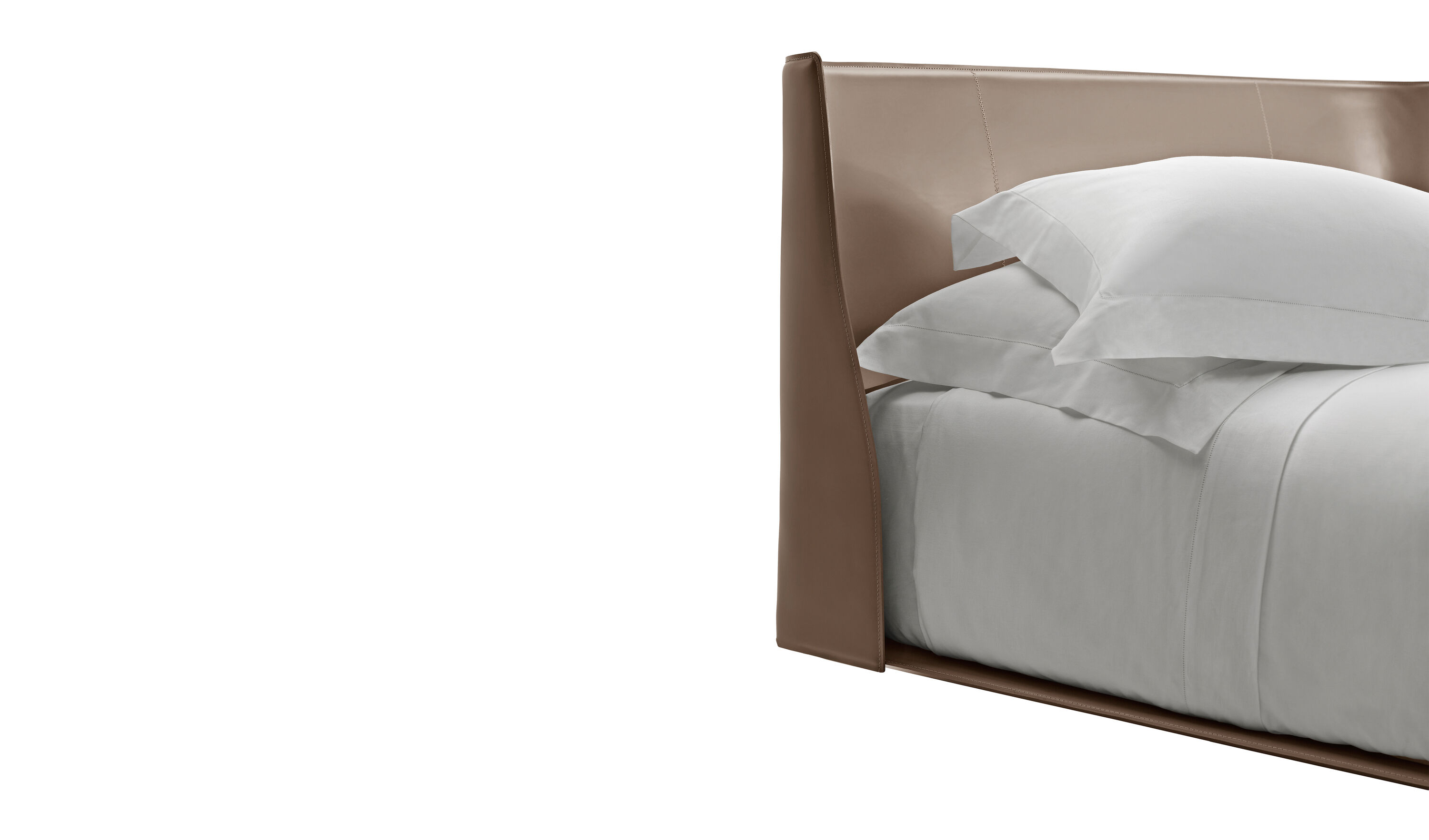 Alys King size bed - Dove grey thick leather | B&B Italia Official