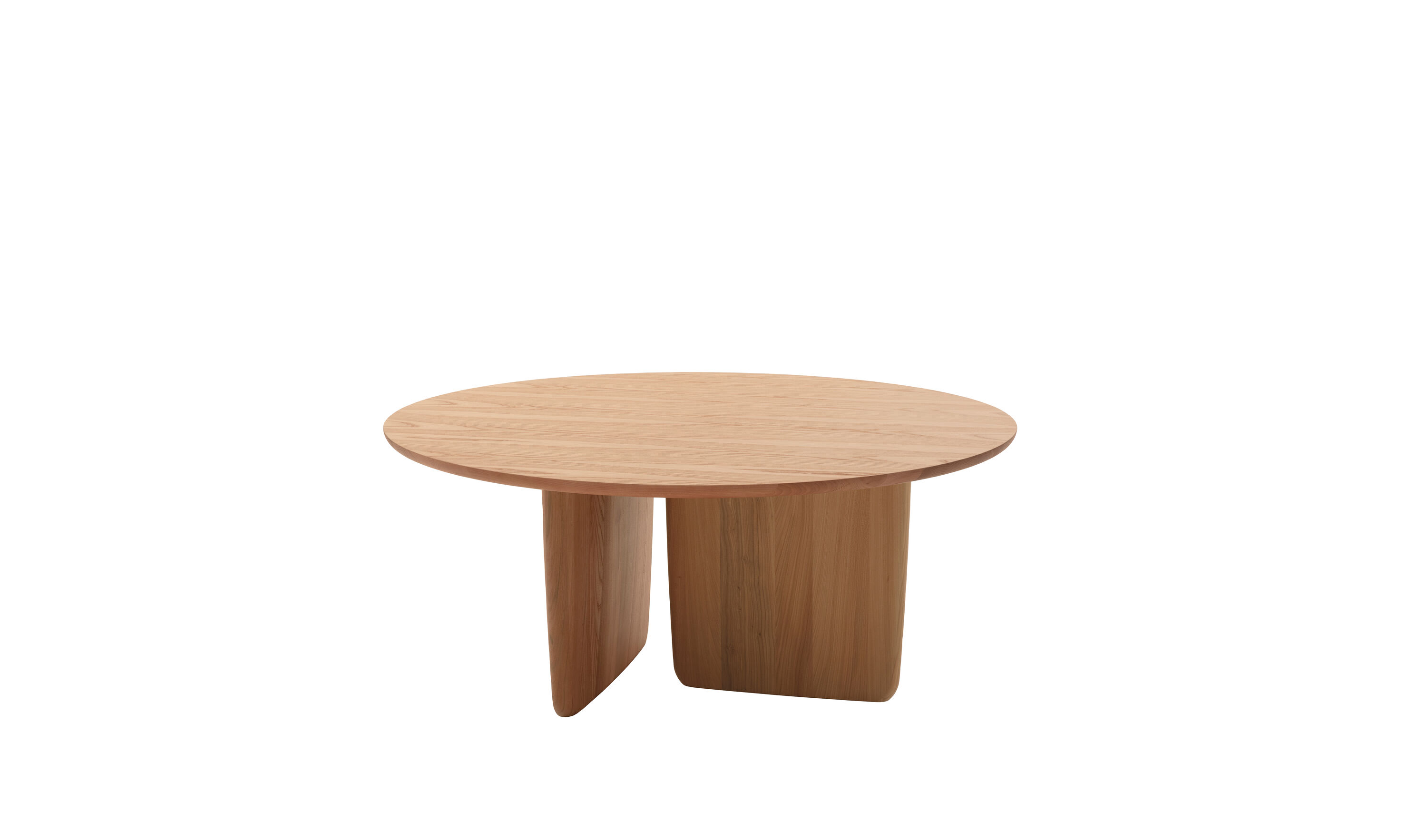Tobi-Ishi Round dining table - Brushed natural elm | B&B Italia