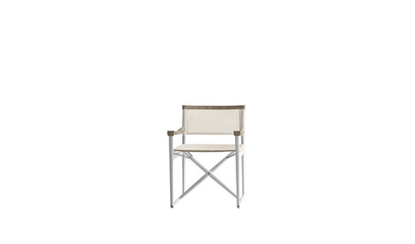 Folding dining chair - Natural white canvas