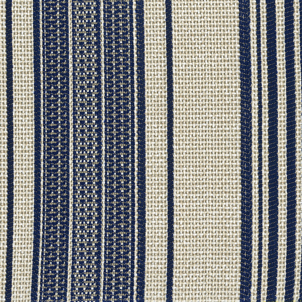 Straight sofa - Large stripe blue / rope jacquard 