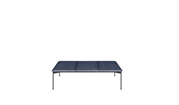 Petite table rectangulaire - Pierre de lave émaillée bleu océan