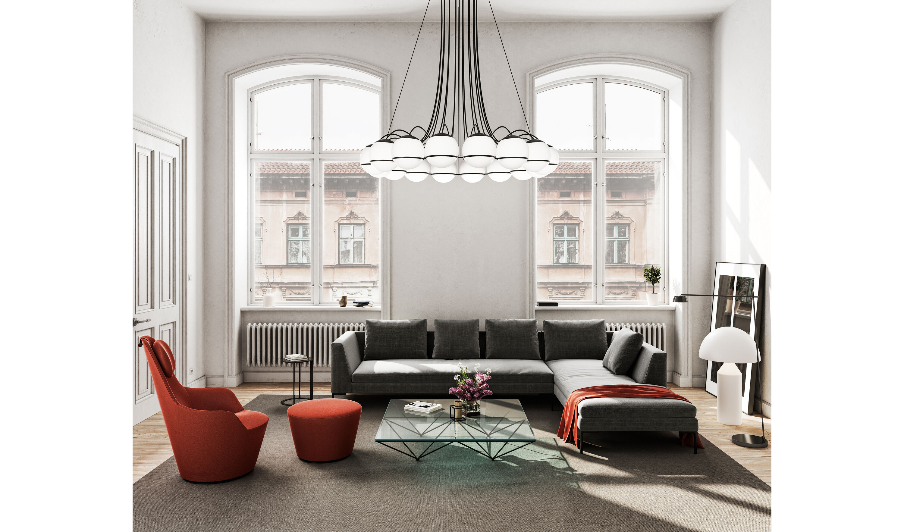 Alanda '18 Square coffee table - Transparent extra light glass