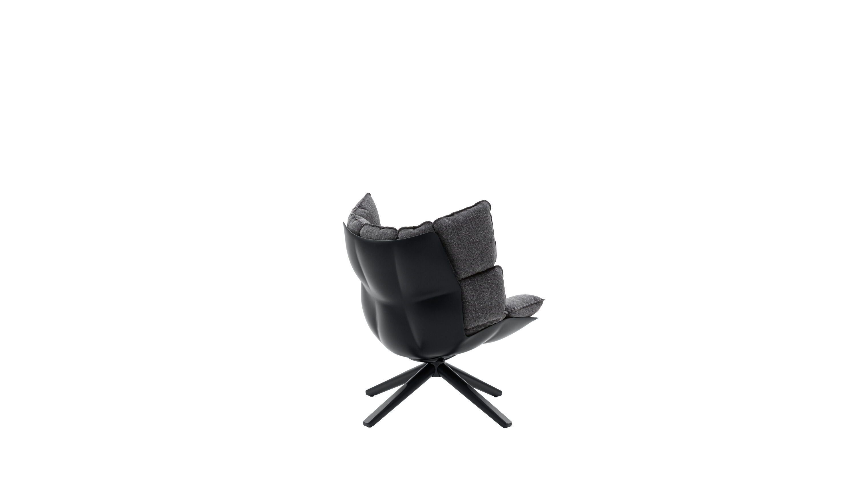 Husk Low armchair - Anthracite rattier | B&B Italia Official Shop