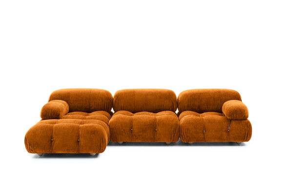 Sectional sofa - Curry orange chenille