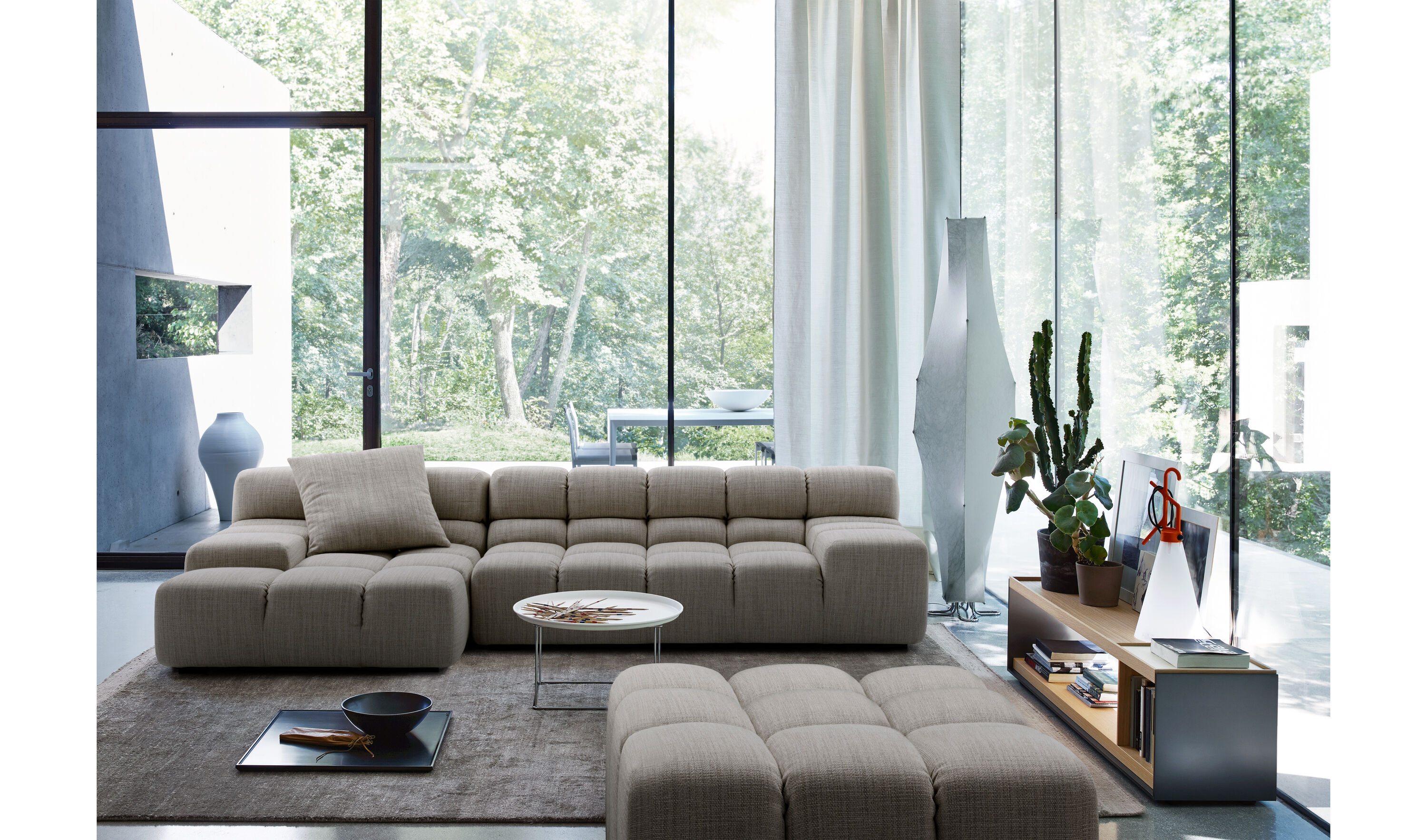 Tufty-Time Left sectional sofa - Grey rattier | B&B Italia