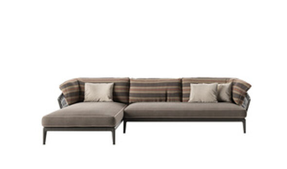 Left sectional sofa - Anthracite Rattier