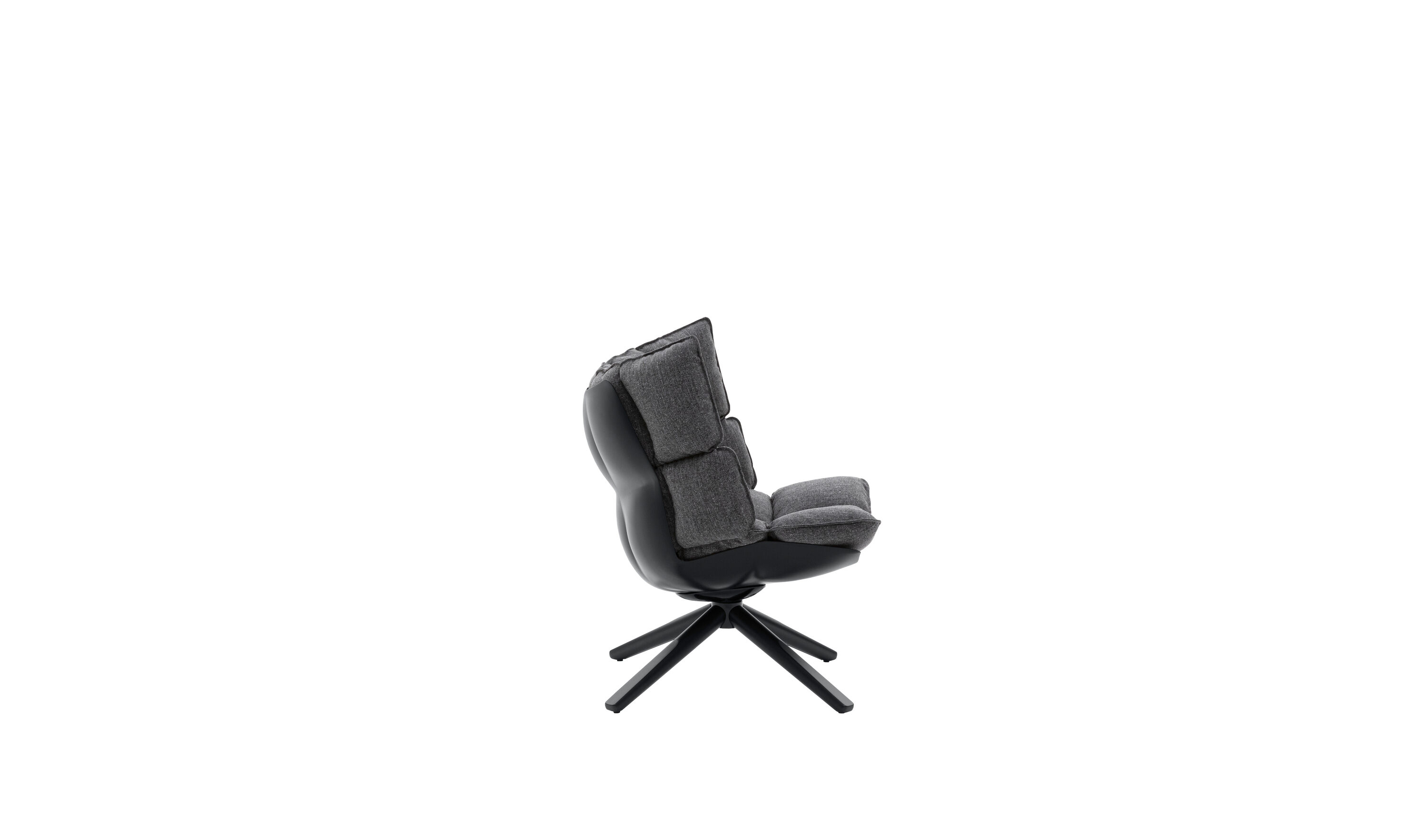 Husk Low armchair - Anthracite rattier | B&B Italia Official Shop