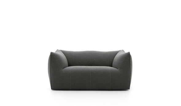 Two-seater sofa - Medium grey bouclè