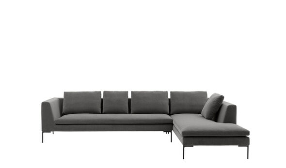Right sectional sofa - Iron grey velvet