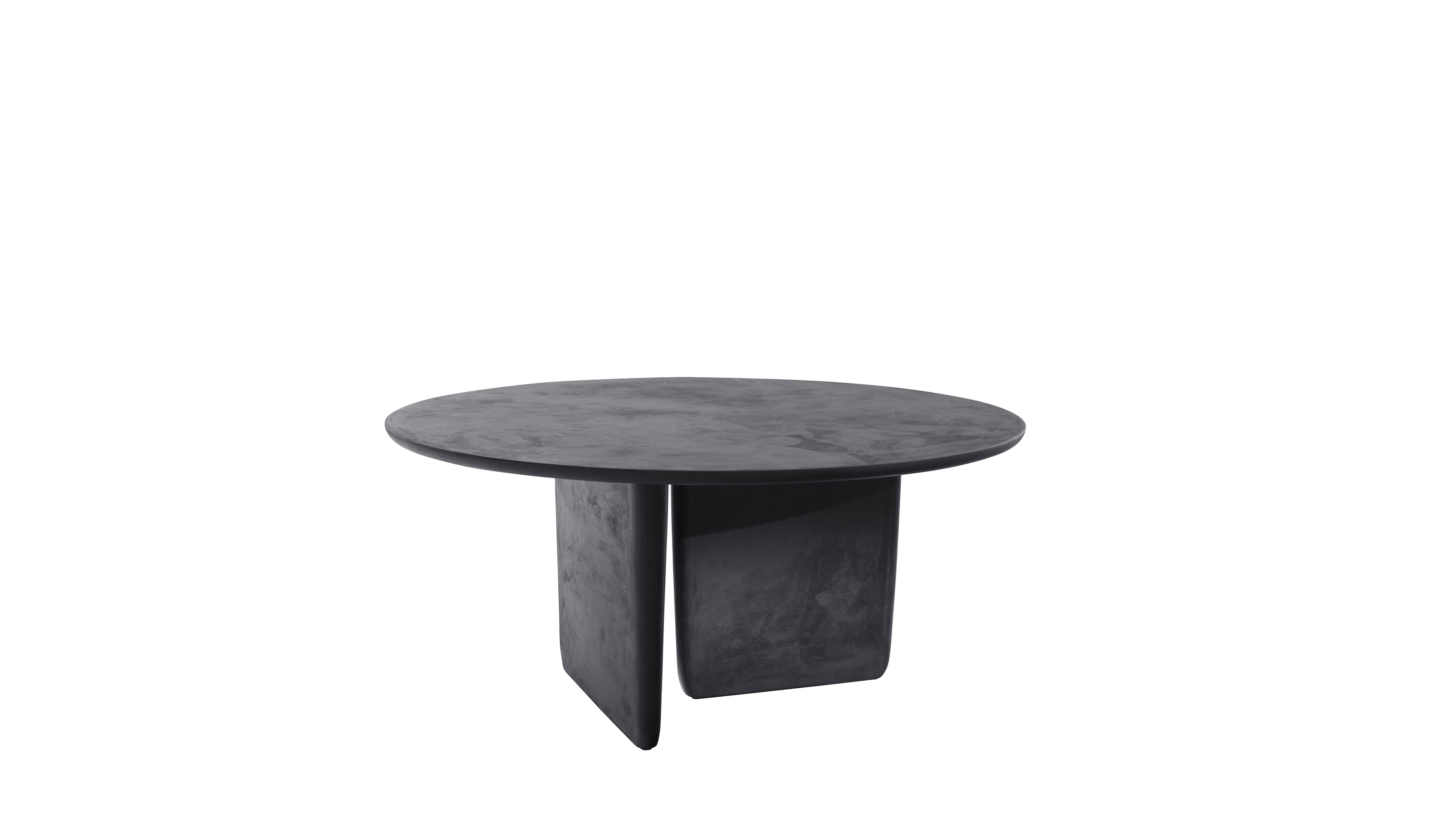 Tobi-Ishi - Round dining table - Black cement grout by B&B Italia