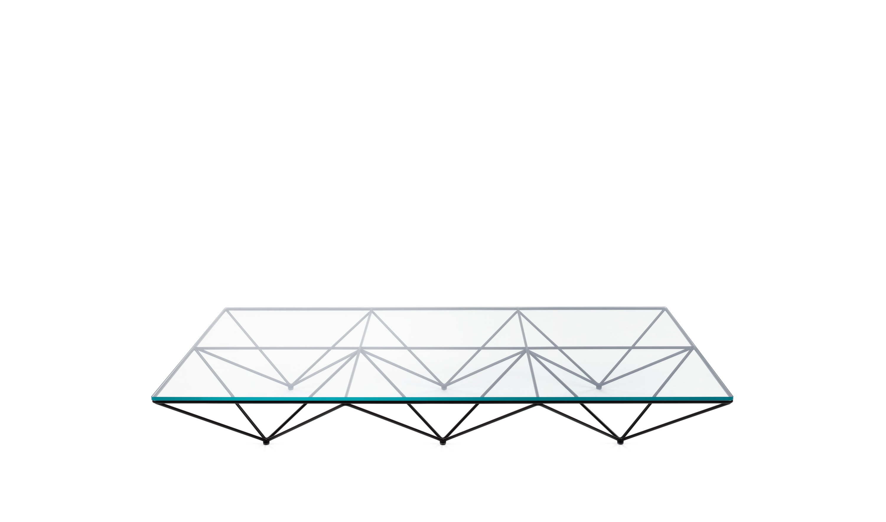Alanda '18 - Rectangular coffee table - Transparent extra light glass by B&B Italia